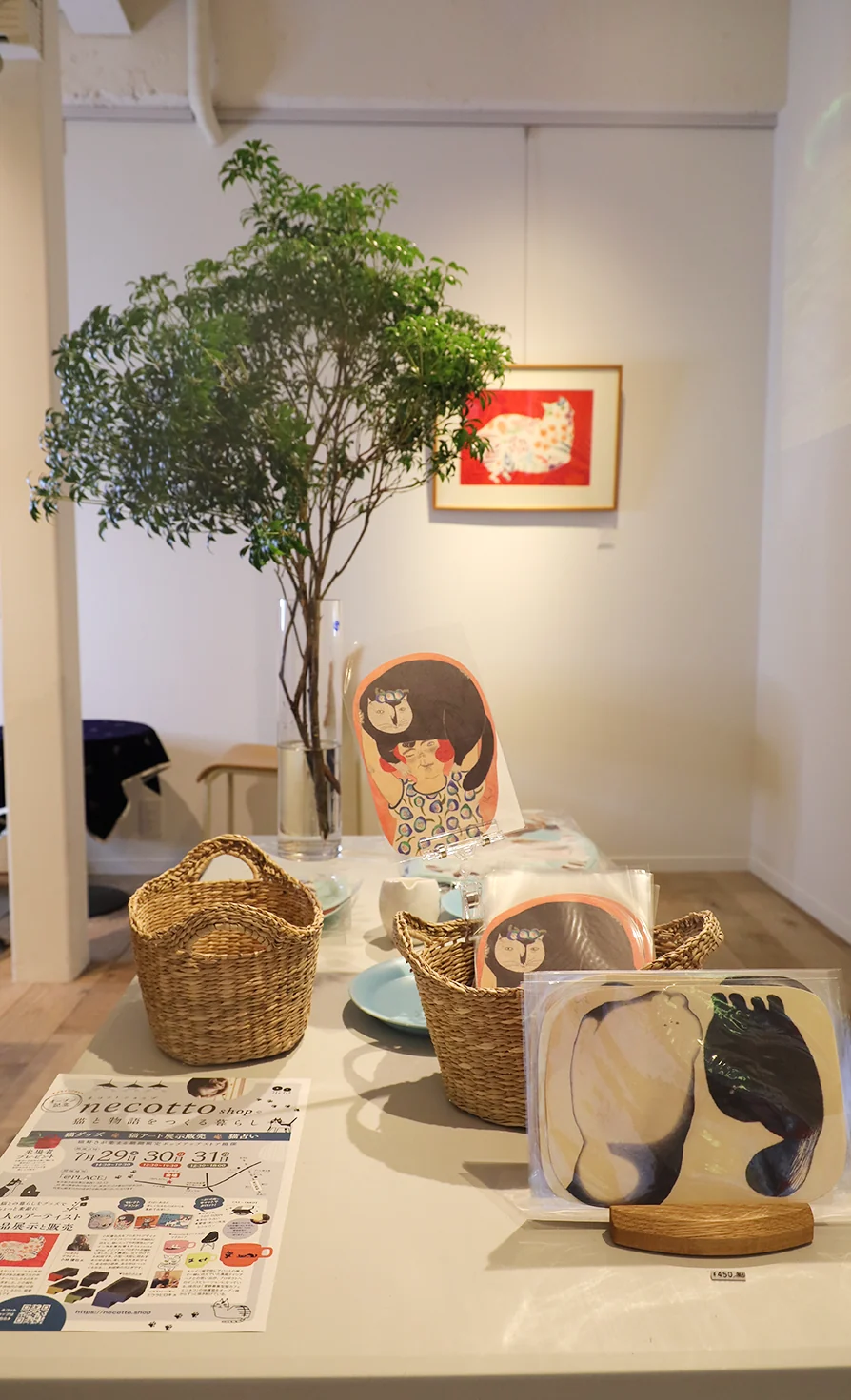 2023年7月の猫アート・雑貨POPUP、作品や雑貨を展示した空間