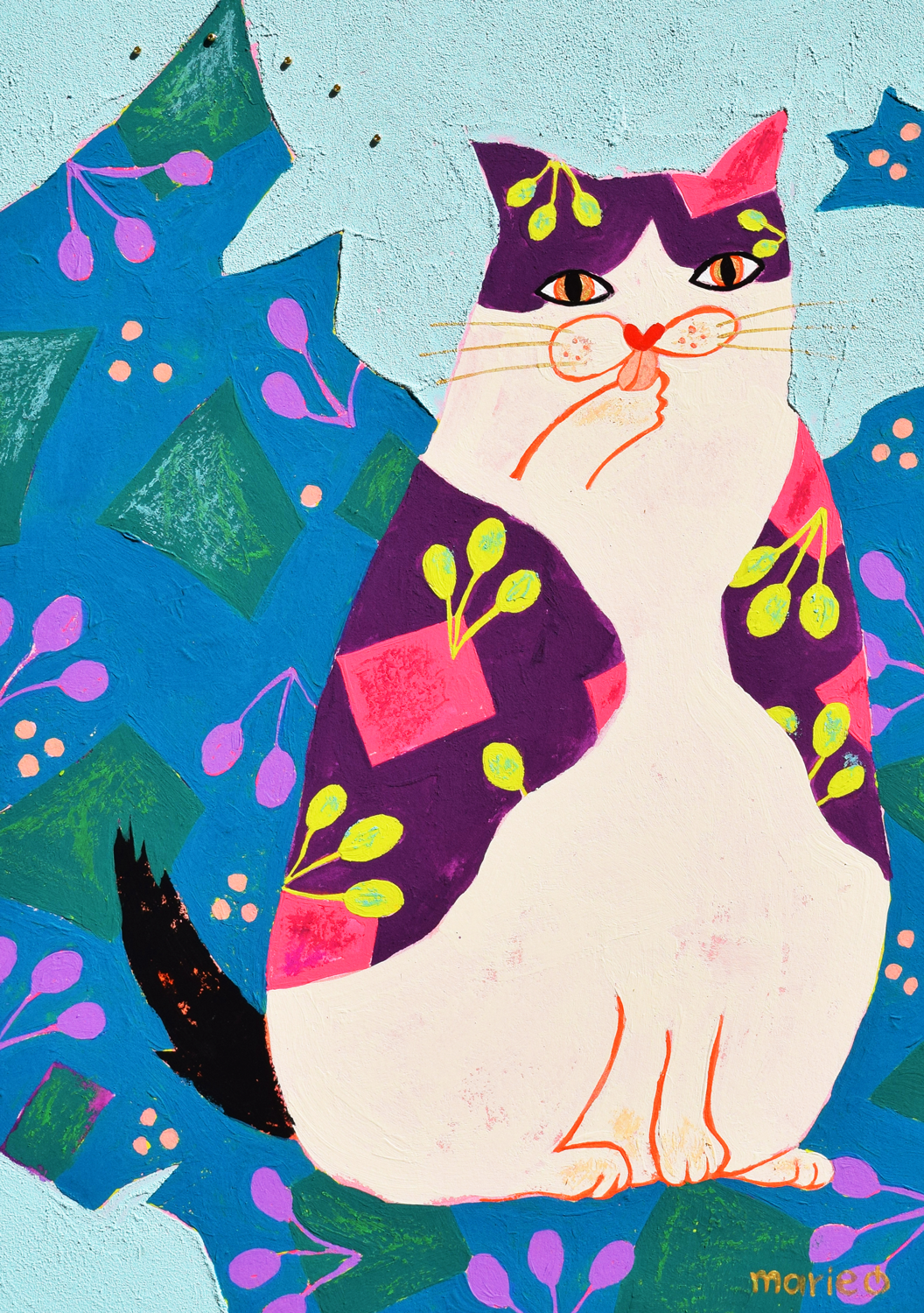 ＜アート＞猫と包装紙
